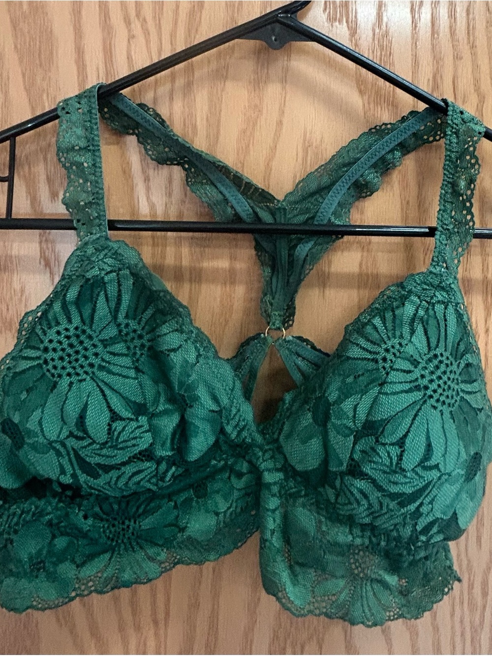 aerie Green Lace Bralette with Racerback Detail